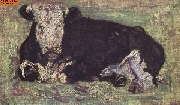 Liegende Kuh nach van Gogh